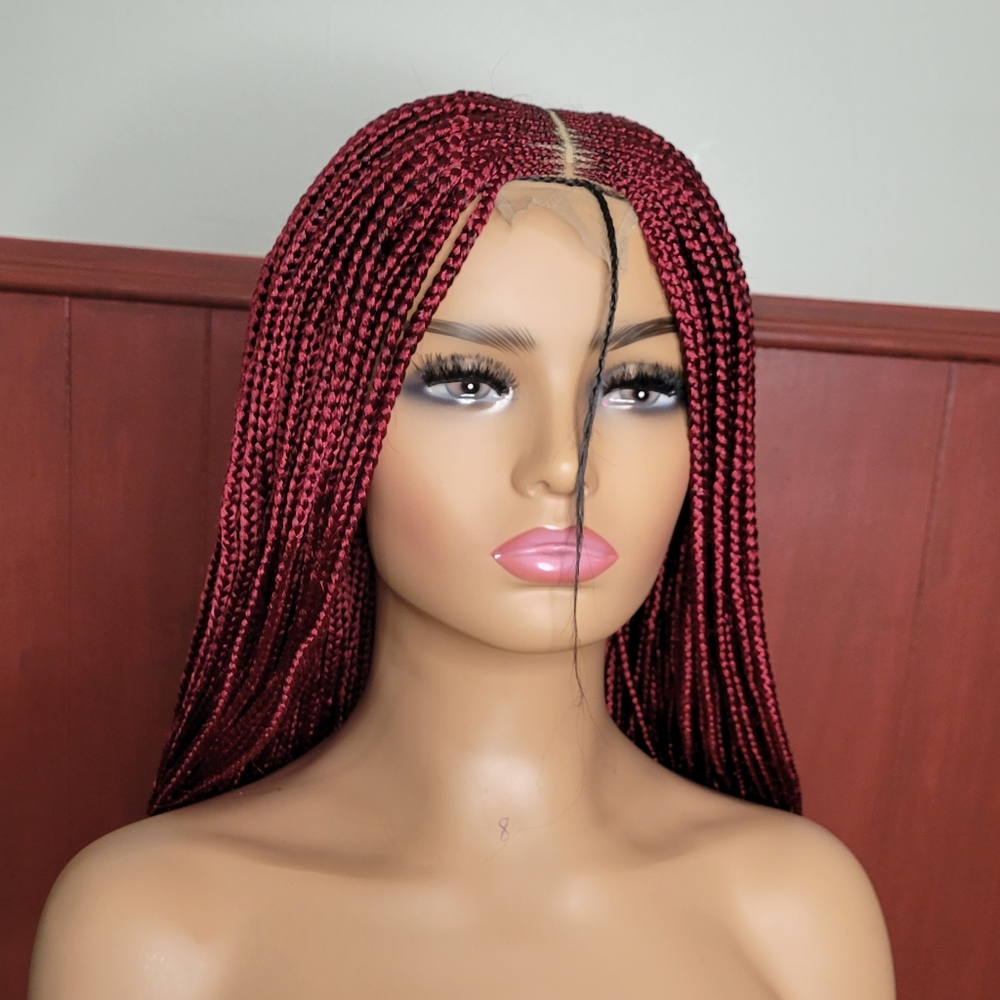 Burgundy braids